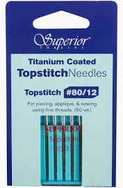 Needles, Titanium-Coated Topstitch 80/12