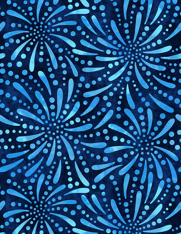108" Wilmington Fireworks Blue Color 2 yards Remnant