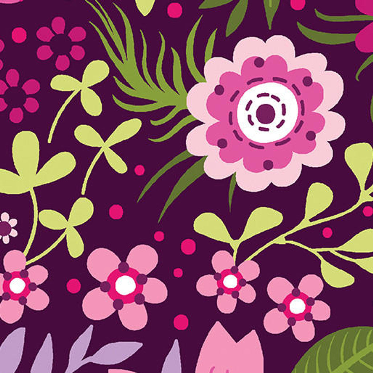 Wallflowers Aubergine 108" 3 yards
