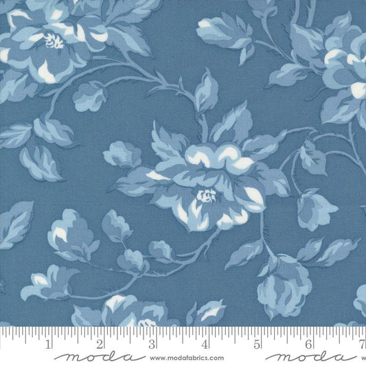 108" Shoreline Camille Roskelle Medium Blue Wide Back Cotton Fabric 3 yard cut