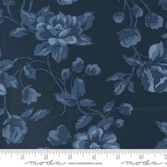 108" Shoreline Camille Roskelle Navy Blue Wide Back Cotton Fabric 3 yard cut