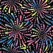 108" Wilmington Fireworks Black Multi Color 3 yards