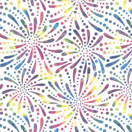 108" Wilmington Fireworks White with multi color 3 yards