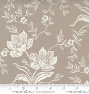 Woodcut Floral 108" Grey beige 3 yards inv 23